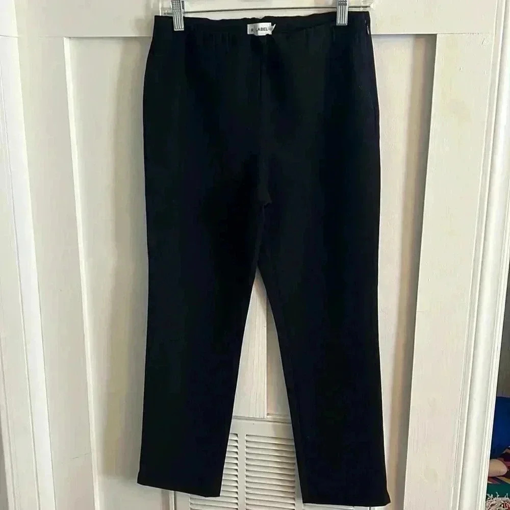 R Label The Reset Side Zip Skinny Pants Black Work Office Career Pants M